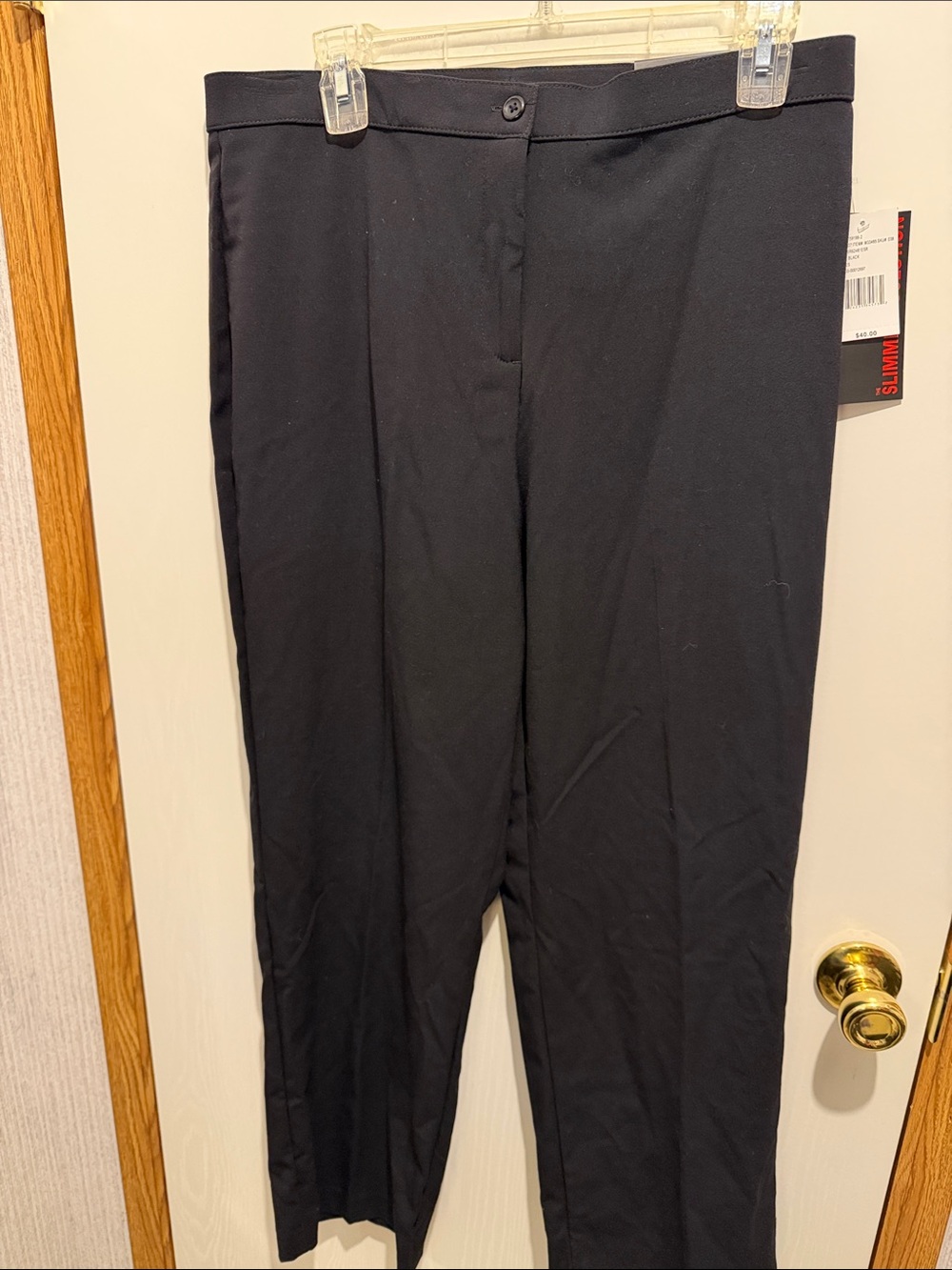 Woman’s black slacks Briggs slimming solution size 12 short